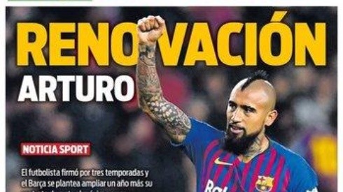 Arturo Vidal es la portada del Diario Sport del lunes 22 de abril