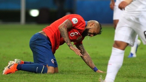 Arturo Vidal al momento de su lesión
