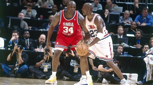 Shaq y Jordan se enfrentaron el 2003 en un juego de las estrellas (Foto: gettyimages).