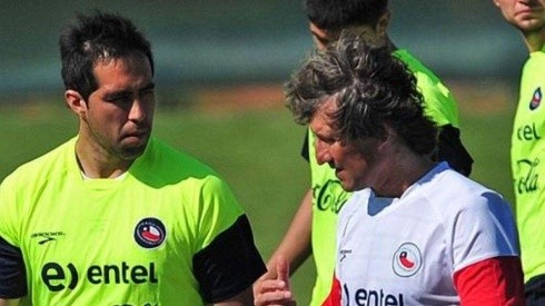 Bravo y Morón trabajando juntos en la selección chilena