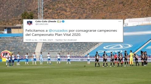 Colo Colo saludó a la UC por consagrarse campeón del fútbol chileno