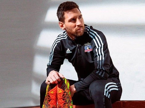 ¡La astucia! Las primeras fotos de Messi con la camiseta de Colo Colo