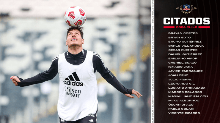 La lista de citados del Cacique para la final de la Copa Chile. | Foto: Colo Colo.