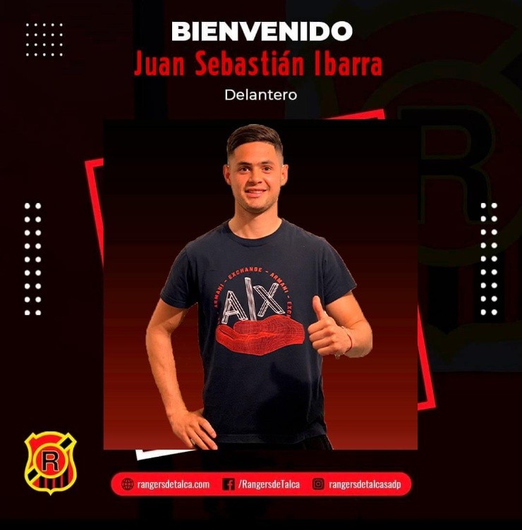 Juan Sebastián Ibarra presentado en Rangers de Talca. (Foto:@Rangersdetalca_)