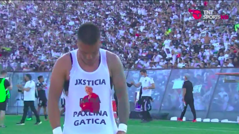 Parraguez festejó su gol ante la UC exigiendo justicia para Paulina Gatica.