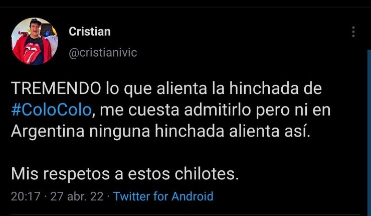 Hinchas argentinos maravillados con los colocolinos