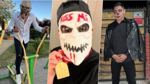 Jugadores de Colo Colo se lucen con sus disfraces de Halloween.