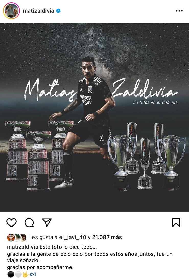 Matías Zaldivia en su cuenta de Instagram.