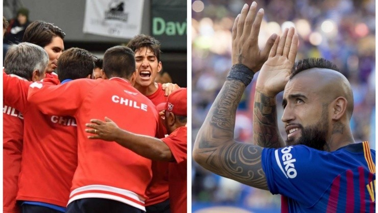 Arturo Vidal también felicitó al equipo chileno por su vuelta al Grupo Mundial.