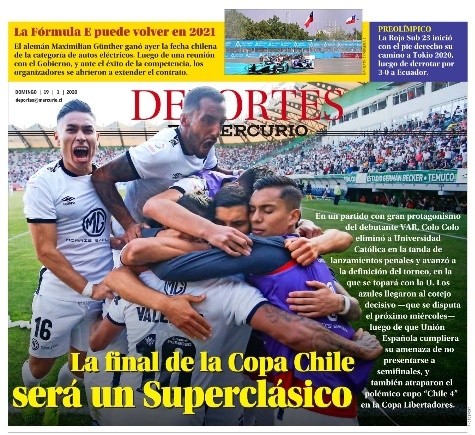 Habrá Superclásico en la final de Copa Chile 2019.