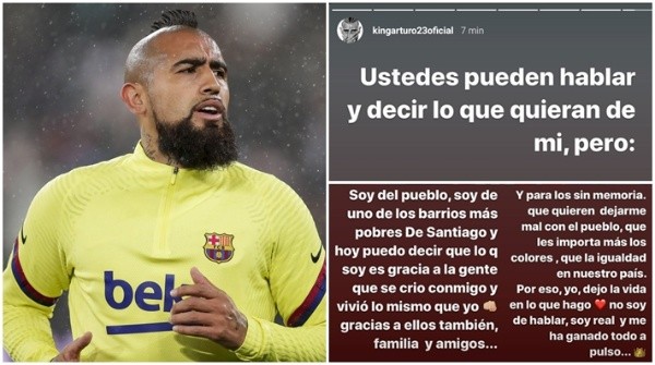Vidal hace algunos días le mandó un claro mensaje a quienes lo atacan en redes sociales.