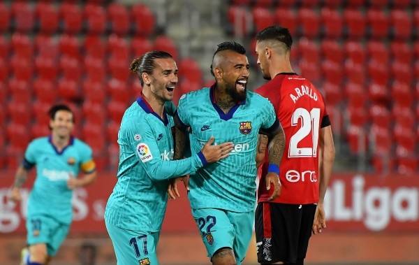 Arturo Vidal celebrando su tanto ante Mallorca del pasado sábado.