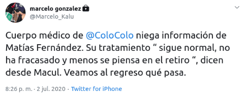 Marcelo González y el reporte del cuerpo médico de Colo Colo