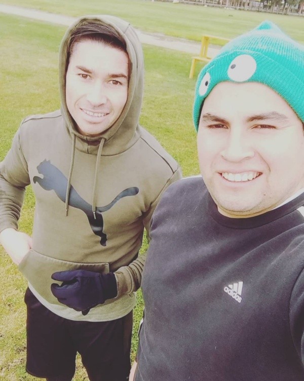 Óscar Opazo entrenando con su amigo Williams Cabrera Óscar Opazo entrenando con su amigo Williams Cabrera