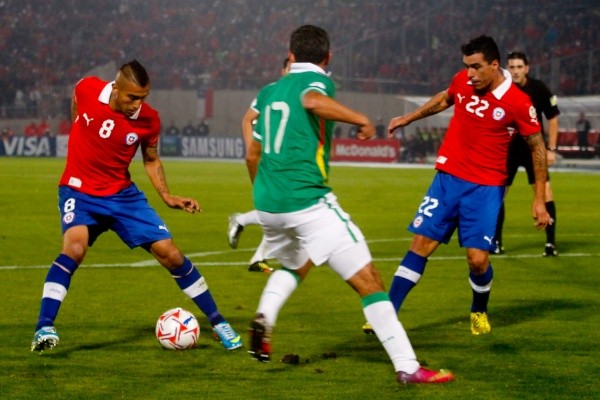 Esteban Paredes y Arturo Vidal en la Selección Chilena