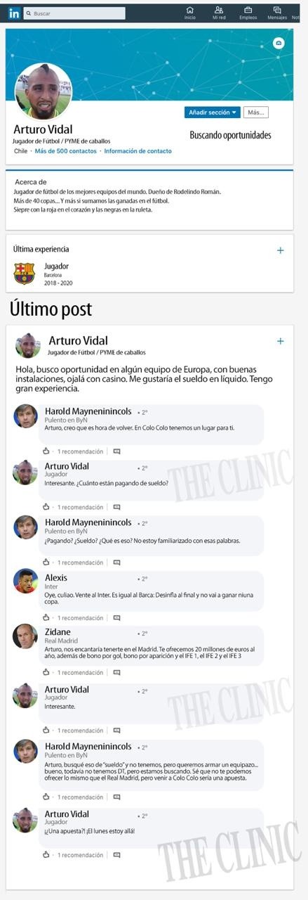 El LinkedIn de Vidal buscando trabajo El LinkedIn de Vidal buscando trabajo