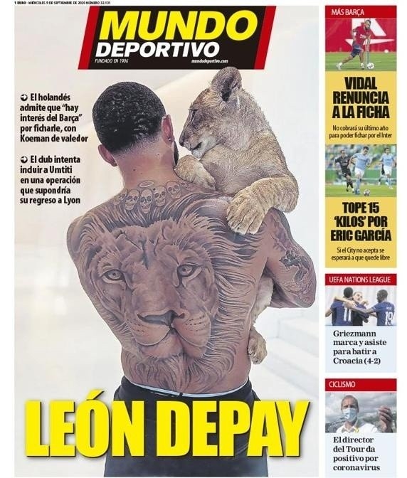 Arturo Vidal en portada de Mundo Deportivo