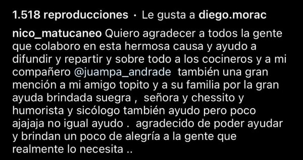 Maturana agradece por el apoyo a la repartición de cenas navideñas