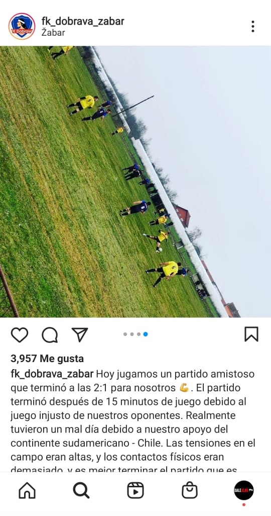 El Dobrava comunicando su victoria / FOTO: Instagram
