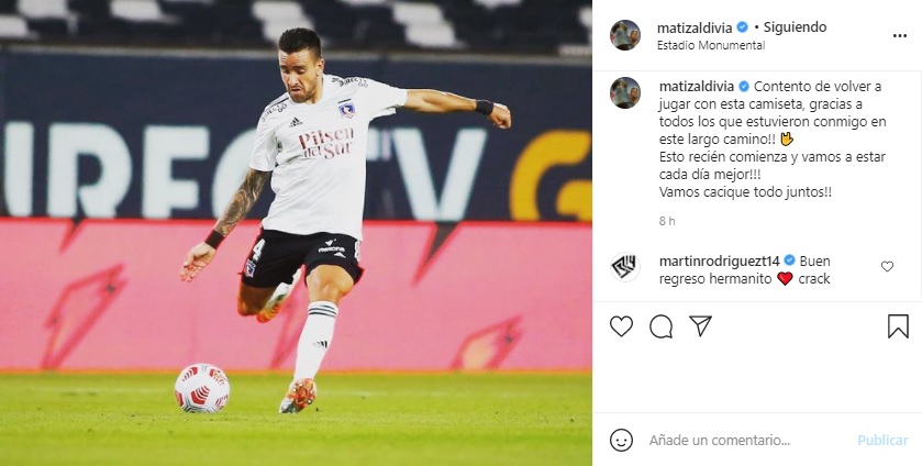 La publicación de Matías Zaldivia en su Instagram personal. | Foto: Captura.