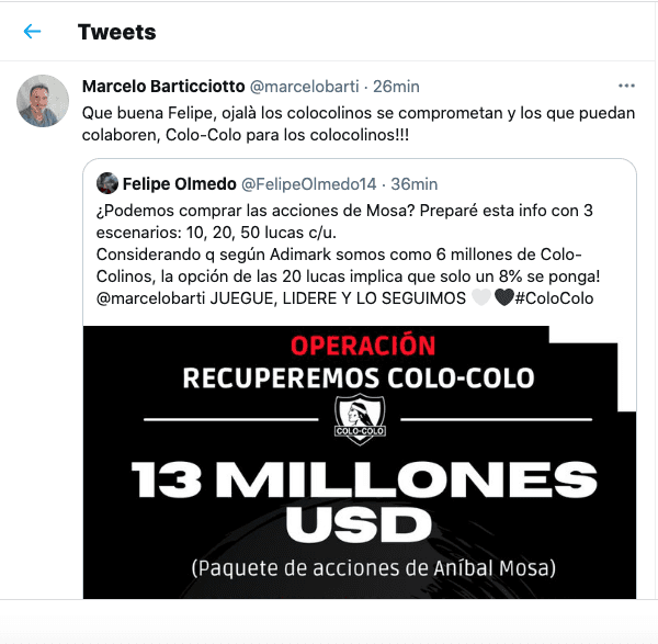 Marcelo Barticciotto aprueba la idea