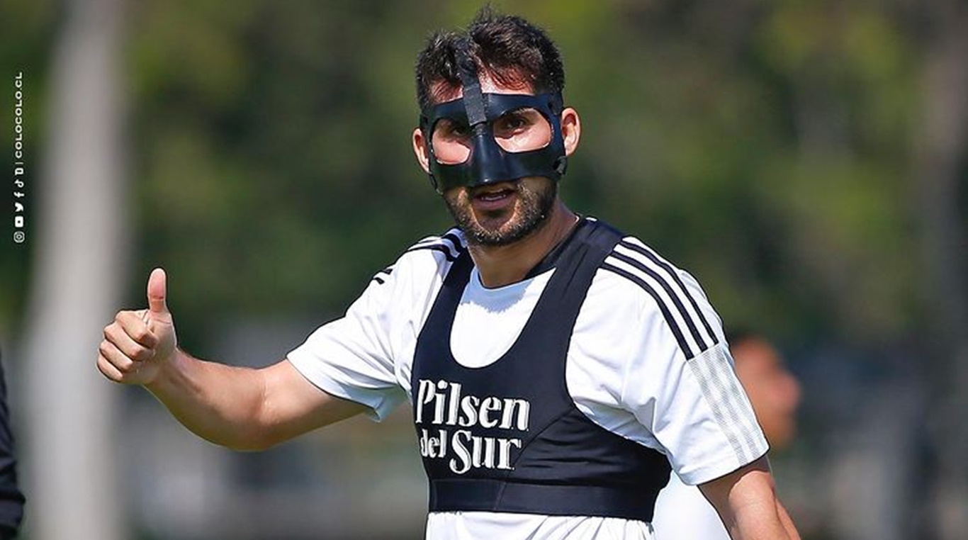 Cesar Fuentes lucirá una mascara de protección ante O&#039;Higgins | Foto: Colo Colo Oficial