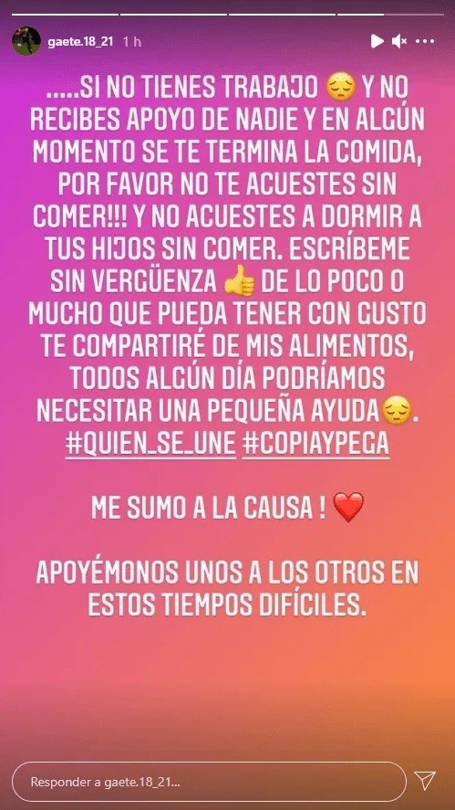 El mensaje solidario de Juan Carlos Gaete | Foto: captura