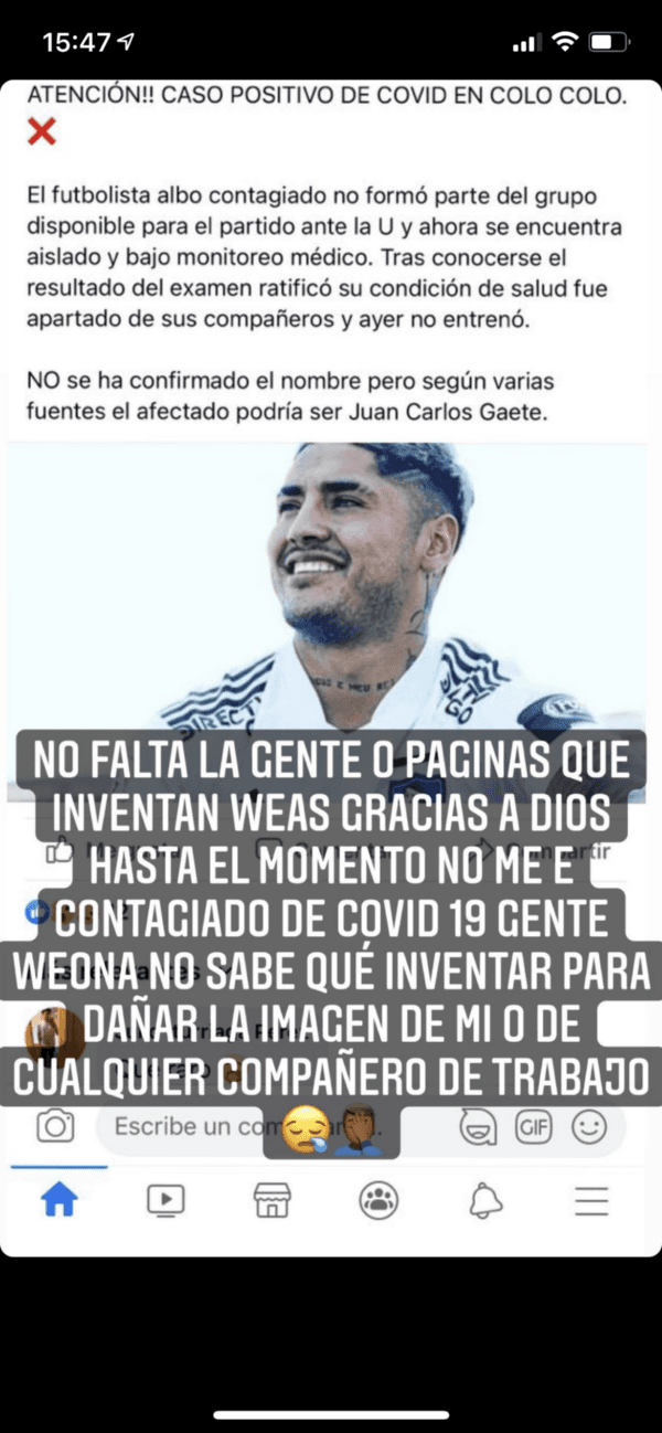 Colo Colo: Juan Carlos Gaete desmiente con furia que no está contagiado con covid-19 | Dale Albo
