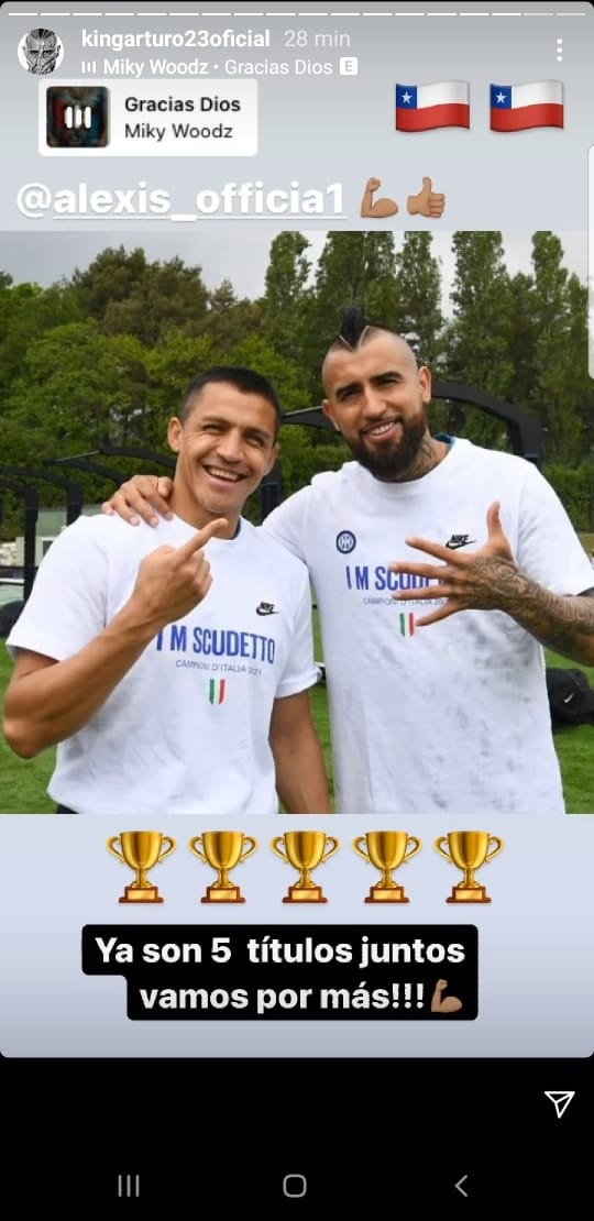 Vidal y Sánchez han logrado cinco títulos juntos | Foto: captura