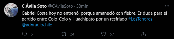El periodista nacional dio a conocer porqué Costa no entrenó esta mañana. Fuente: Captura.