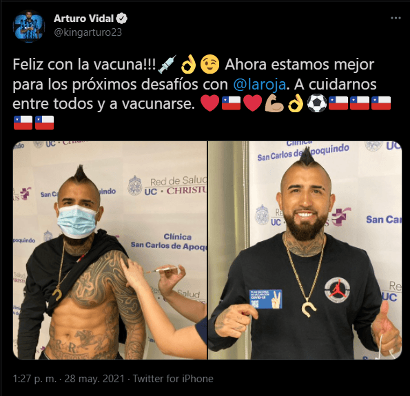 El Rey está feliz con la vacuna contra el Covid-19.