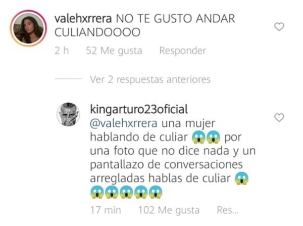 La respuesta de Vidal en su Instagram. | Foto: Captura.
