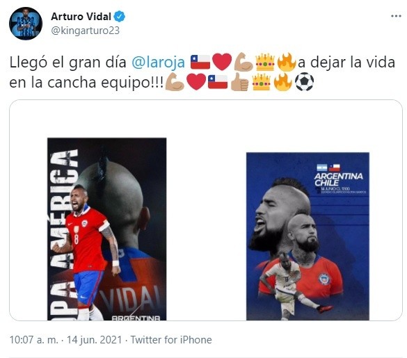 Arturo Vidal encendió todo en su Twitter personal. | Foto: Captura.