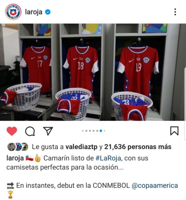 Todo listo para el debut | Foto: Instagram La Roja