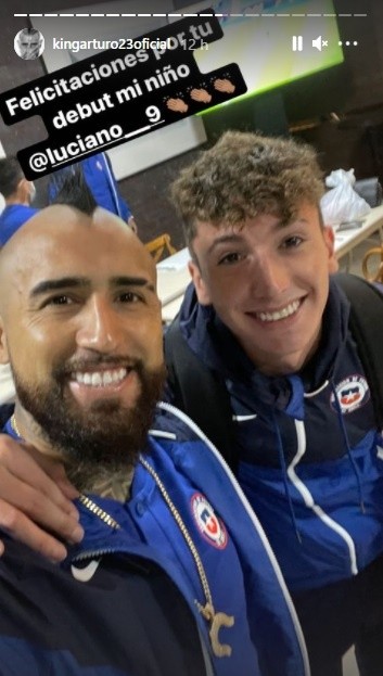La publicación de Arturo Vidal junto a Luciano Arriagada. | Foto: Captura.