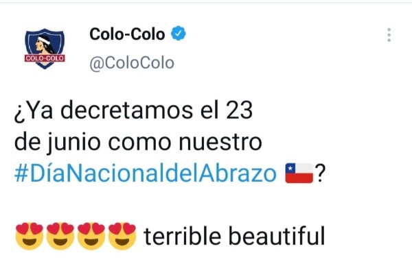 Colo Colo S Twitter Proposes To Decree The National Hug Day For The Reconciliation Of Vidal And Bravo