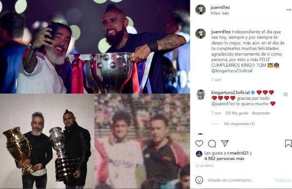 Juan Ramírez conoce desde sus inicios a Arturo Vidal | Foto: captura Instagram