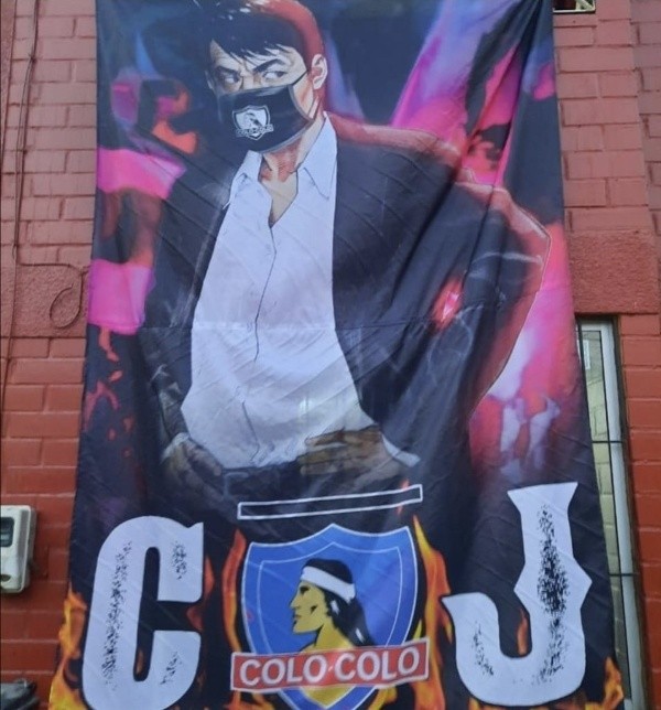 El lienzo dedicado a Gustavo Quinteros | Foto: @luis_lfc_cl