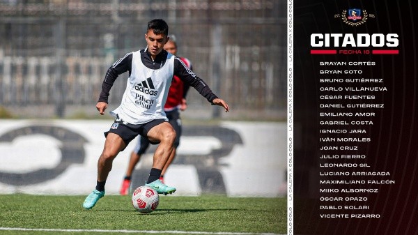 Los 19 citados de Colo Colo para enfrentar a Unión La Calera.
