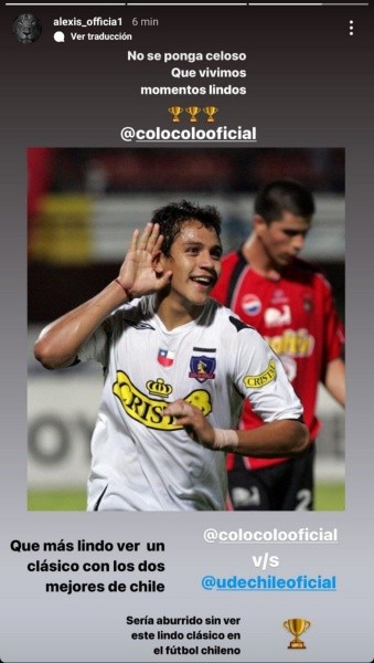 La historia que Alexis subió a su Instagram personal. | Foto: Captura.