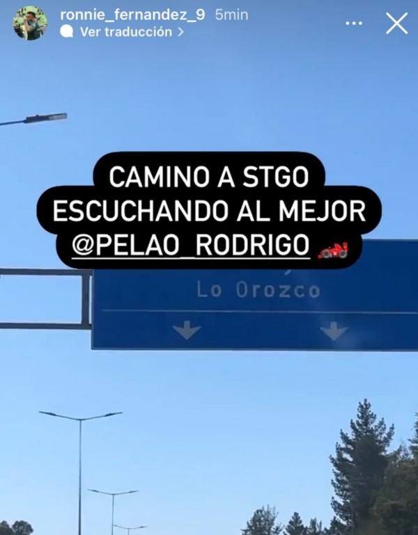 Ronnie Fernández y su historia de Instagram