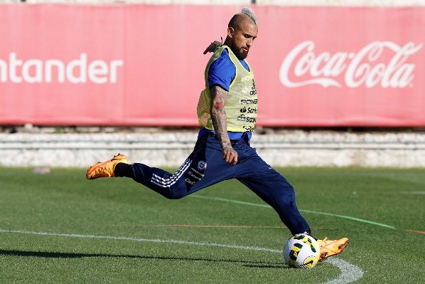 Arturo Vidal dijo presente en la primera práctica de la Roja. / FOTO: ANFP