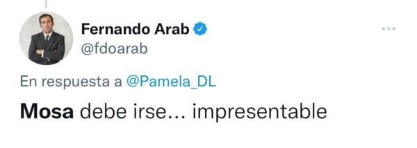 Fernando Arab en su cuenta de Twitter