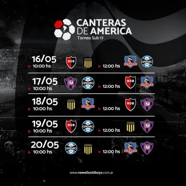 El fixture del Torneo Canteras de América. | Foto: Newells Old Boys.