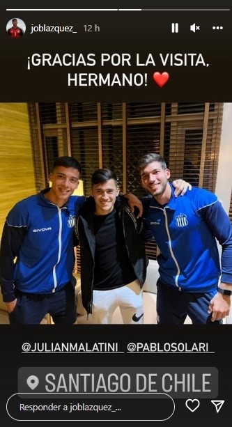 La historia publicada por el portero portero Joaquín Blázquez. | Foto: Captura.