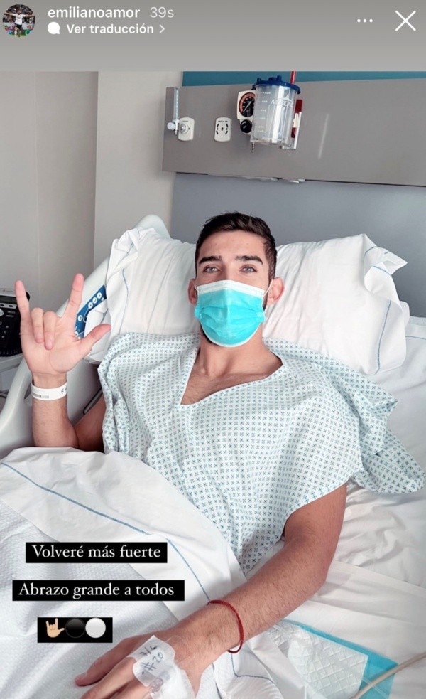 Emiliano Amor fue operado con éxito. | Imagen captura de pantalla instagram