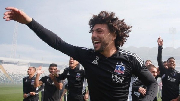 Maximiliano Falcón fue uno de los que más disfrutó el Arengazo en el Monumental | Imagen: Colo Colo