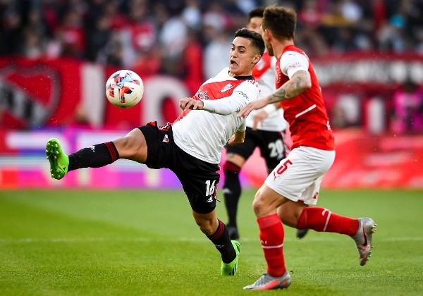El sitio estadístico Sofascore destacó a Pablo Solari como la mejor arma en ataque en el triunfo de River Plate ante Independiente. Fuente: Getty Images.