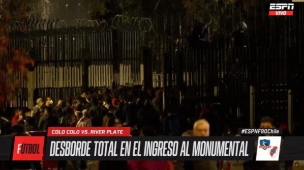 En la previa del partido entre Colo Colo y River Plate se lamentaron algunos incidentes | Imagen: Captura ESPN