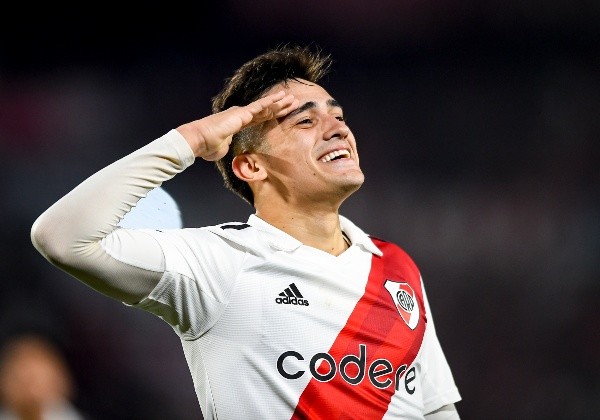 Pablo Solari lleva seis goles con la camiseta de River Plate en apenas ocho partidos. | Foto: Getty Images.